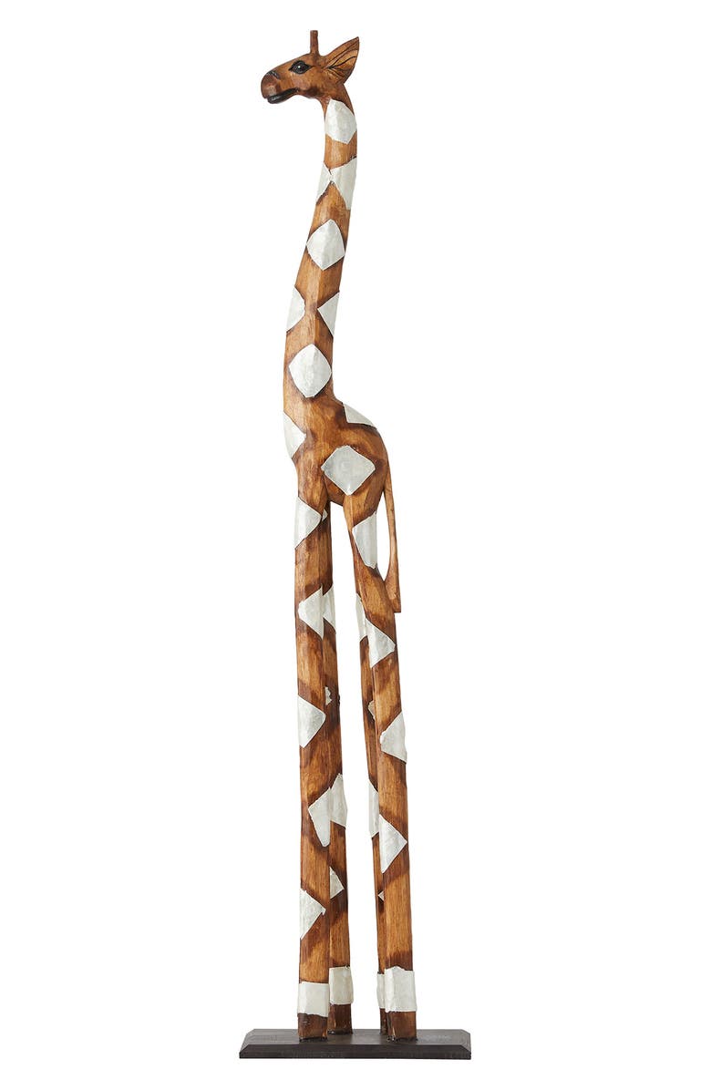GINGER BIRCH STUDIO Brown Bohemian Giraffe Sculpture, Alternate, color,