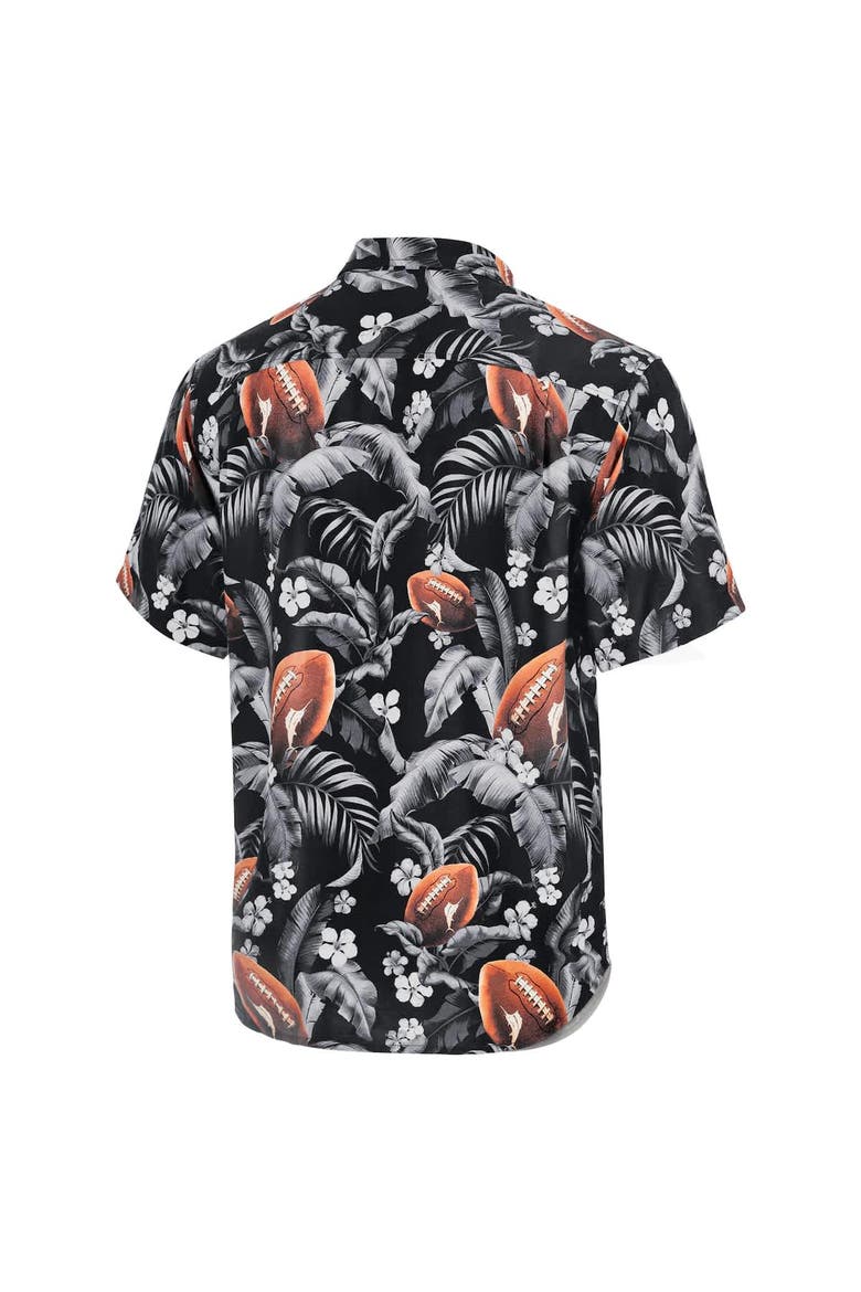 Men's Tommy Bahama Black Ohio State Buckeyes Veracruz Cay First Down Blooms Button-Up Shirt, Alternate, color, Black