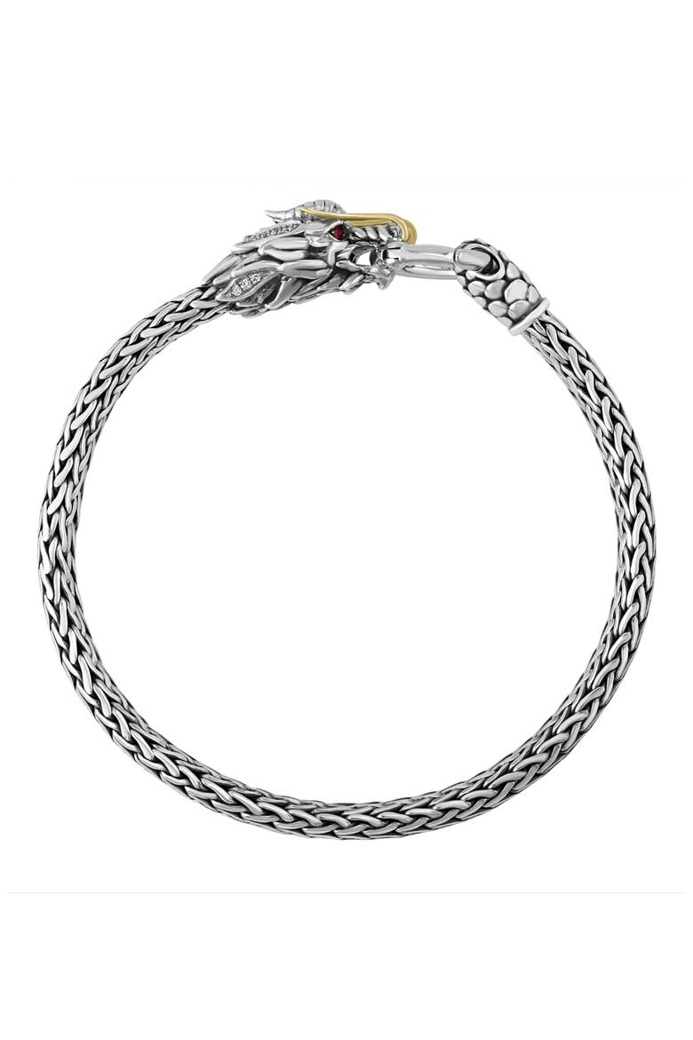 Pavé Diamond Tulang Naga Chain Bracelet, Alternate, color, SILVER