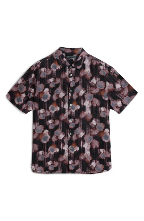 John Varvatos Sean Short Sleeve Button-up Shirt In Plum