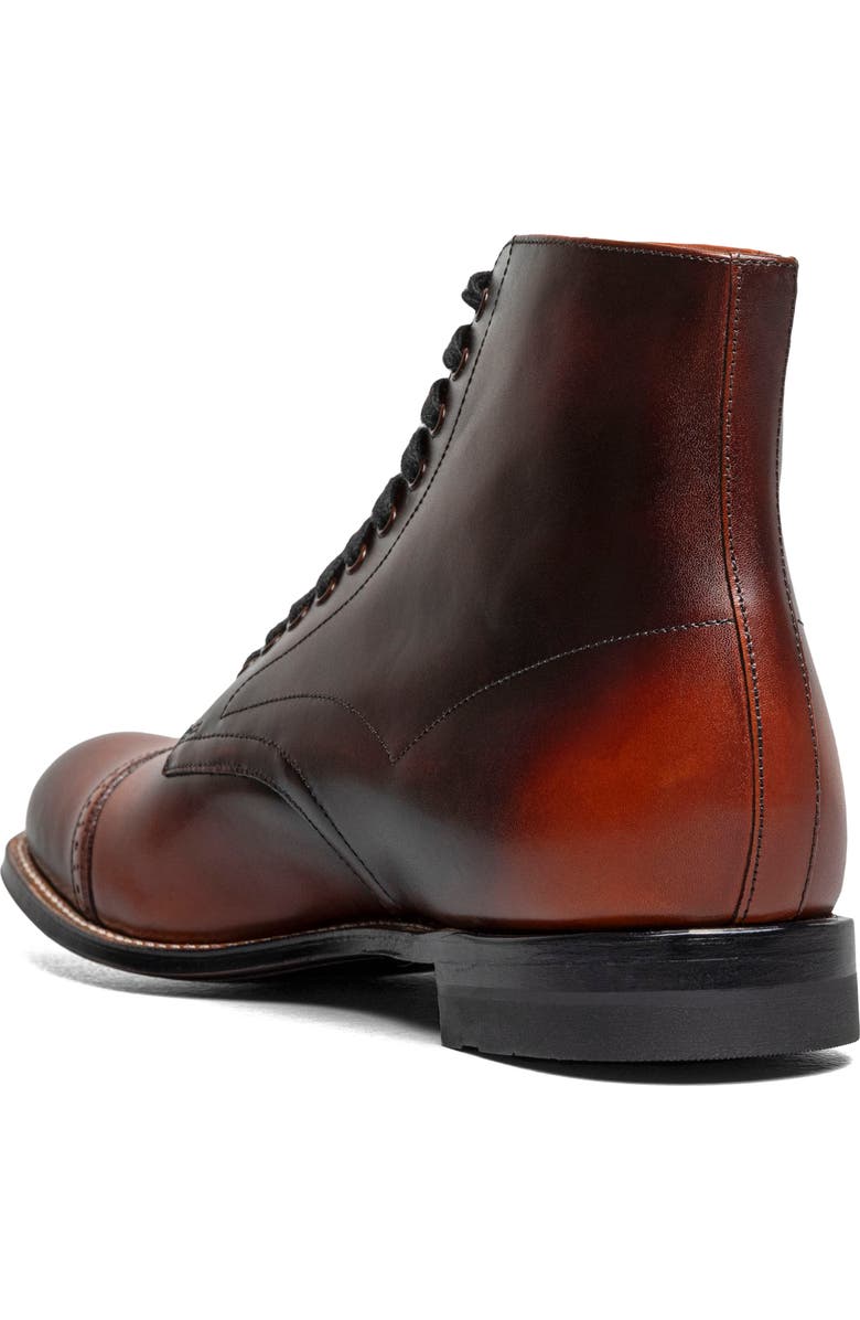 Stacy Adams Madison Cap Toe Lace Up Boot, Alternate, color, Cognac
