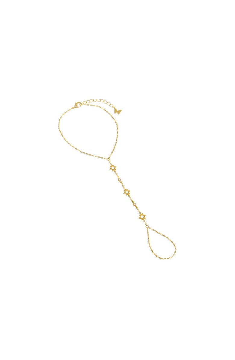 BY ADINA EDEN Star Of David X CZ Bezel Hand Chain, Main, color, Gold