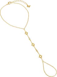 BY ADINA EDEN Star Of David X CZ Bezel Hand Chain