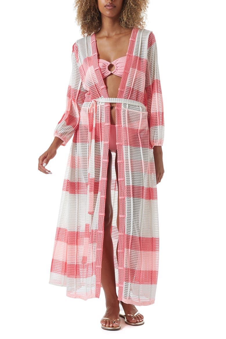 Drew Stripe Cover-Up Dress, Main, color, PINK KNIT