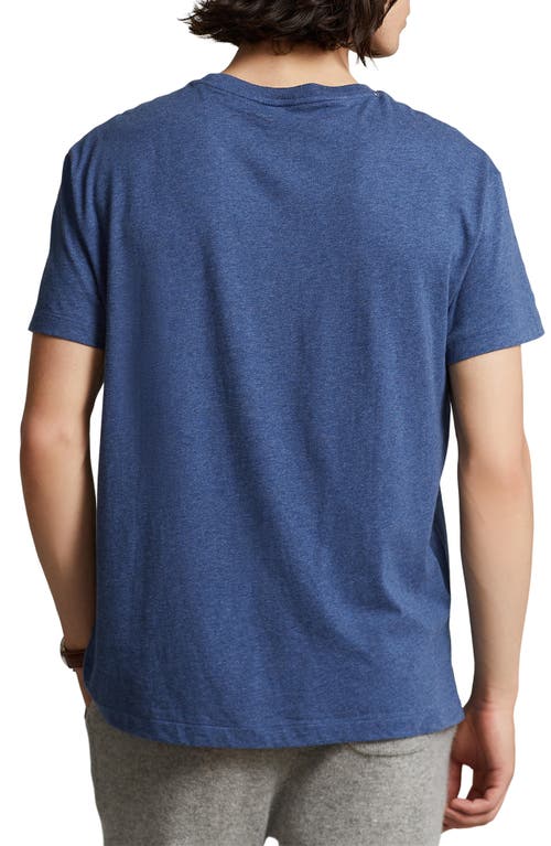 Polo Ralph Lauren Heathered Cotton Crewneck T-shirt In Derby Blue Heather