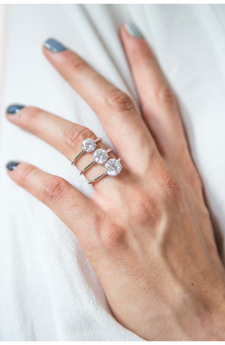 HauteCarat Round Brilliant Cut Lab Created Diamond Ring, Alternate, color, 2.00 Ctw 18K Yellow Gold