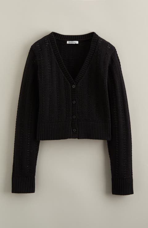 Kids' Pointelle Metallic Cardigan (Big Kid)