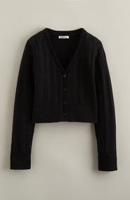 Nordstrom Kids' Pointelle Metallic Cardigan