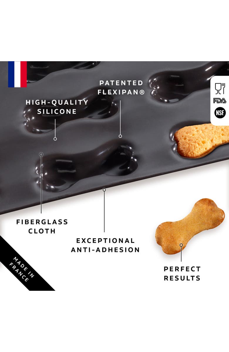 Silpat Flexipan 9 Bones Pet Treats Premium Silicone Baking Pan, Alternate, color, Black