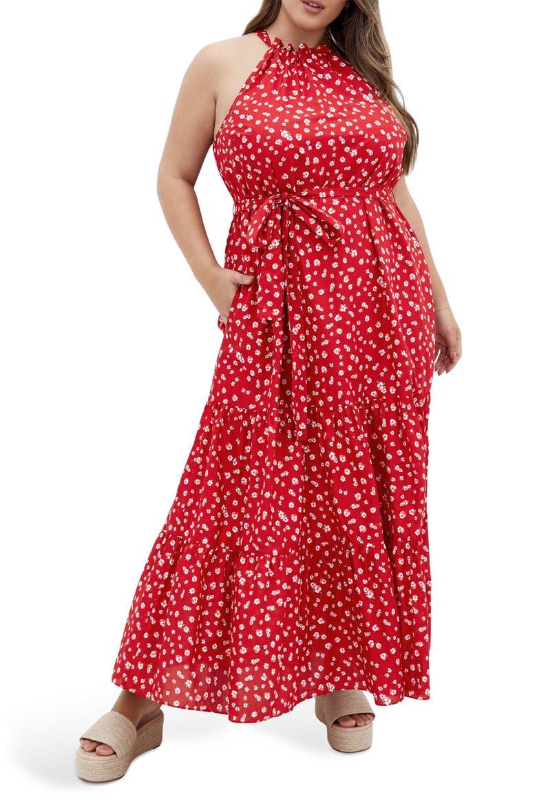 Kiana High Neck Maxi Dress, Main, color, CHRISTINA FLORAL