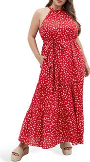City Chic Kiana High Neck Maxi Dress