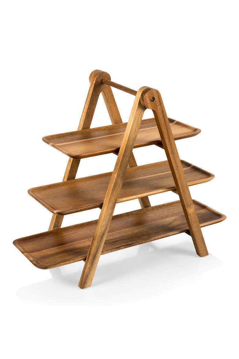 TOSCANA Tiered Serving Ladder, Alternate, color, BROWN