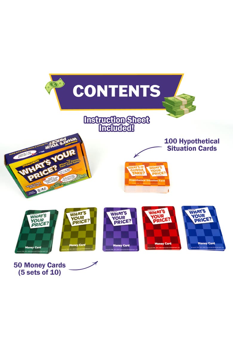 What's Your Price Card Game, Alternate, color, Multicolored