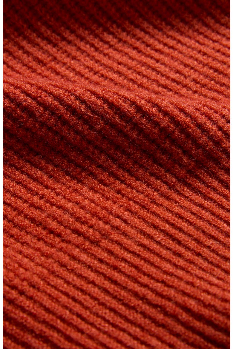 Slouchy Ribbed V-Neck Cardigan, Alternate, color, Burnt Orange