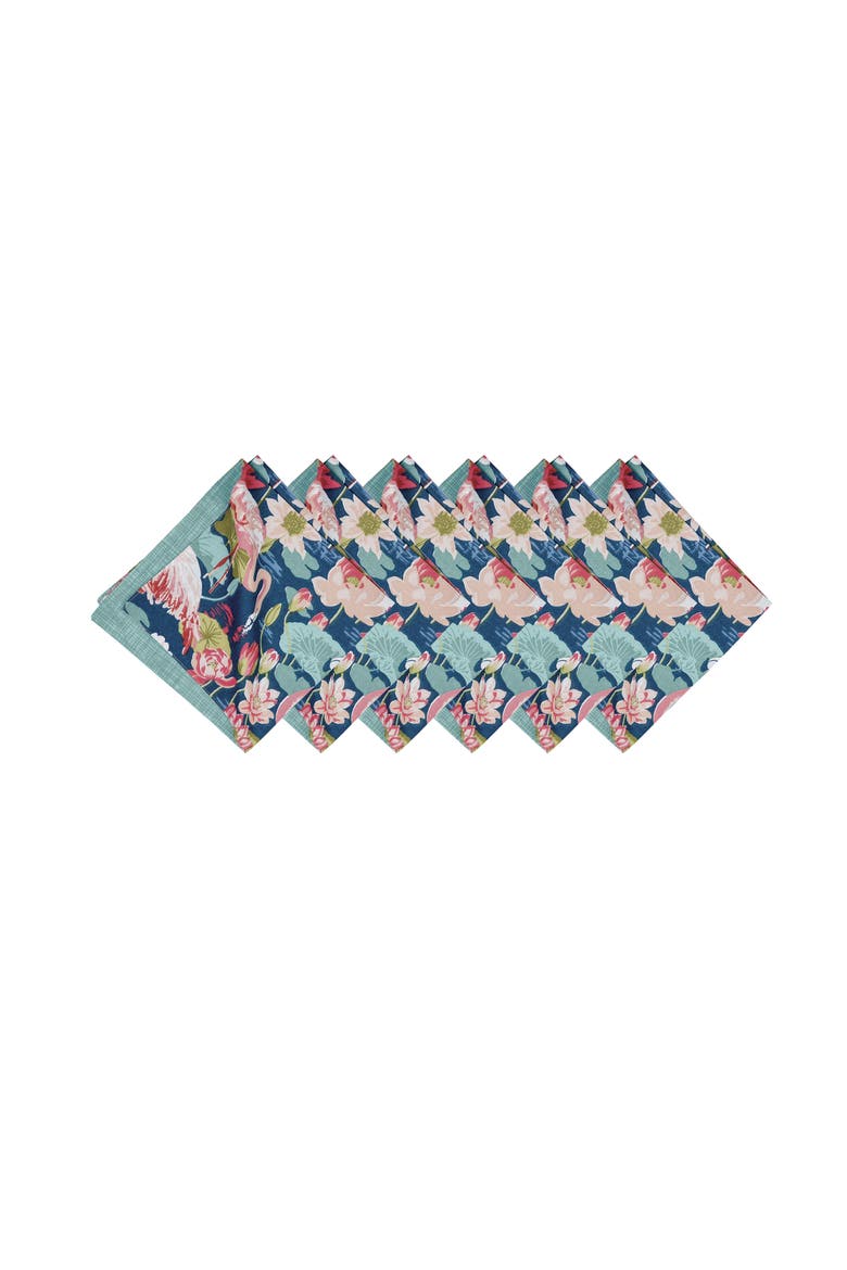 Flamingo Lagoon Napkin Set of 6, Alternate, color, Blue
