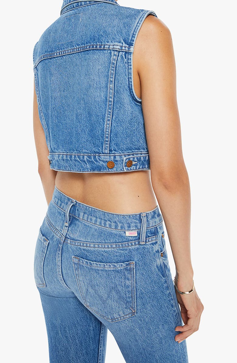 MOTHER SNACKS! The Chiclet Denim Crop Vest, Alternate, color, Dine N Dash