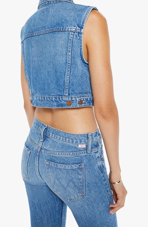 Mother Snacks! The Chiclet Denim Crop Vest In Blue
