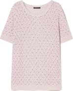 Marina Rinaldi Nerone Crystal Embellished Short Sleeve Sweater