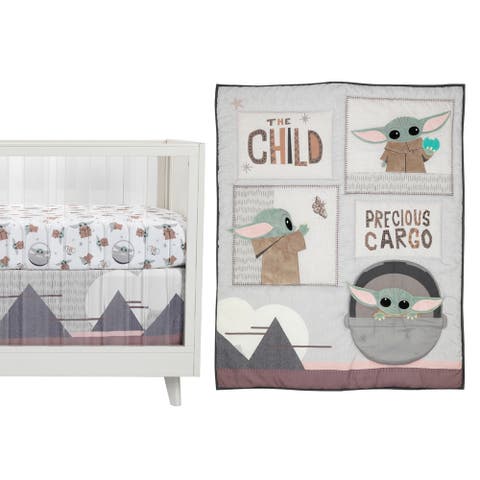 Star Wars The Child Baby Yoda Nursery 3-Piece Baby Crib Bedding Set