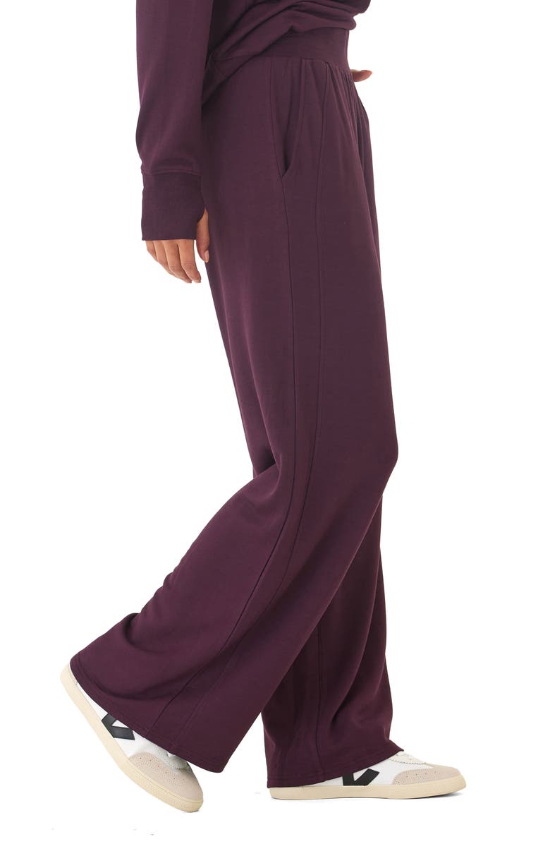Threads 4 Thought Esmeralda Feather Wide Leg Pants, Alternate, color, Ultra Maroon