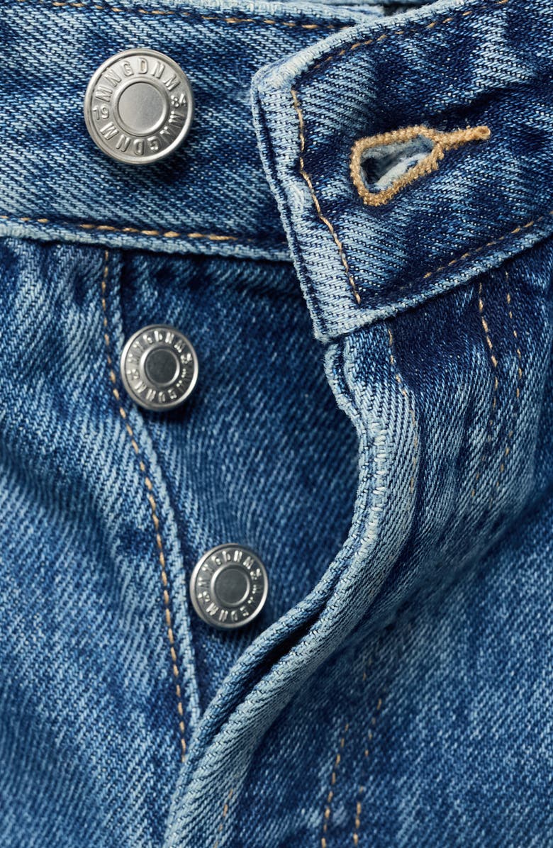 MANGO Cuffed Mid Rise Wide Leg Jeans, Alternate, color, Medium Blue