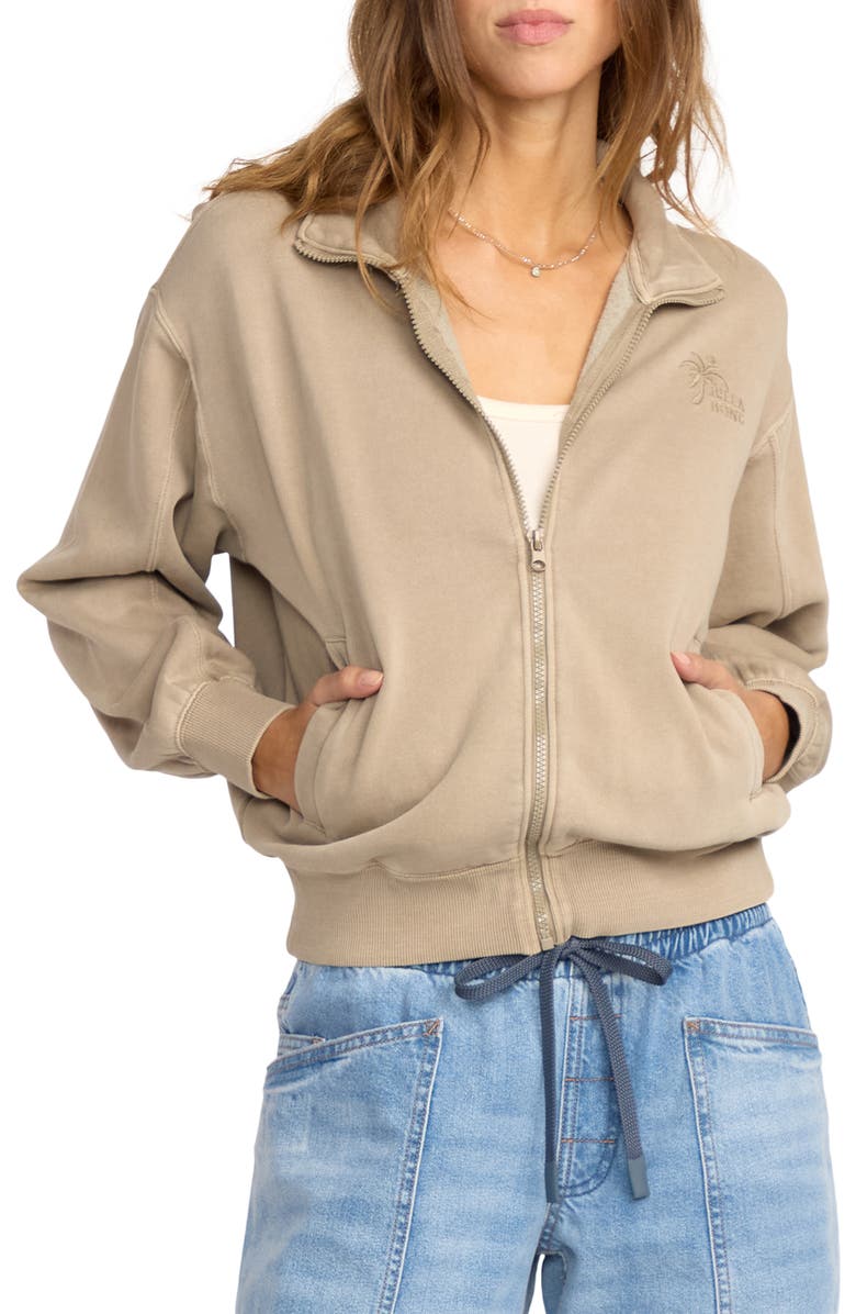 Billabong Sun Lit Fleece Zip Jacket, Main, color, Cobblestone