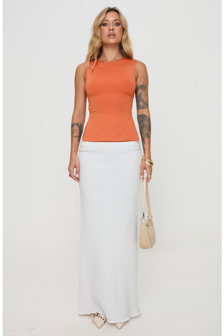 Uzo Metallic Open Back Top, Alternate, color, ORANGE
