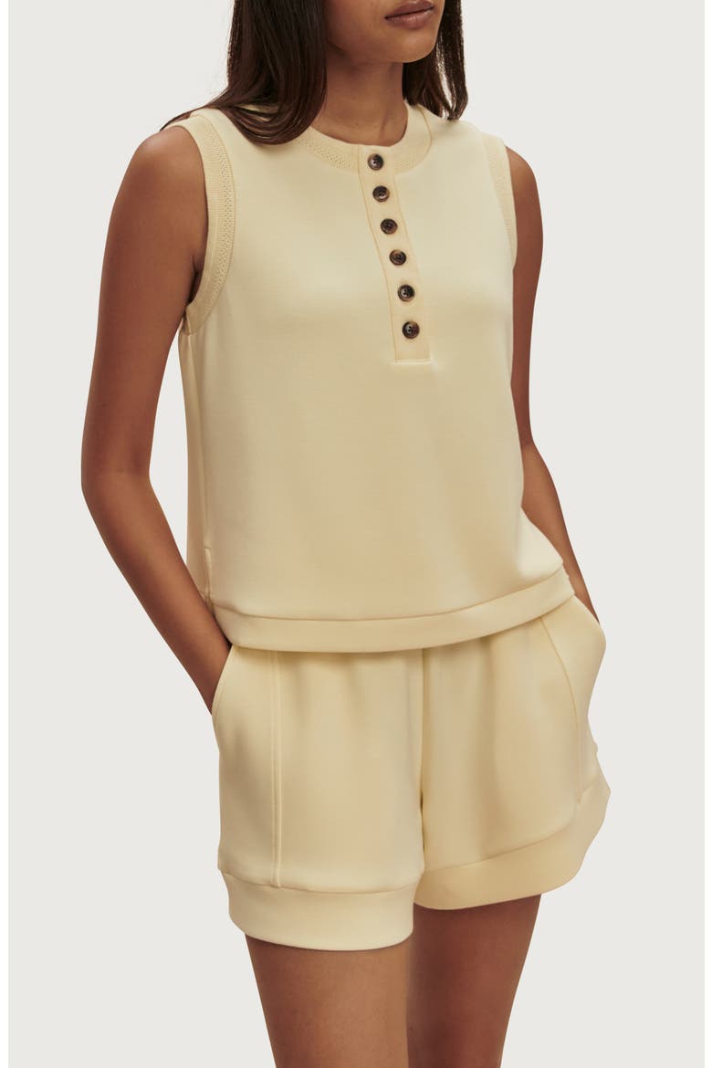 Marla Button Placket Tank, Alternate, color, ANISE FLOWER