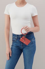 HOBO Ring Leather Wristlet Card Case
