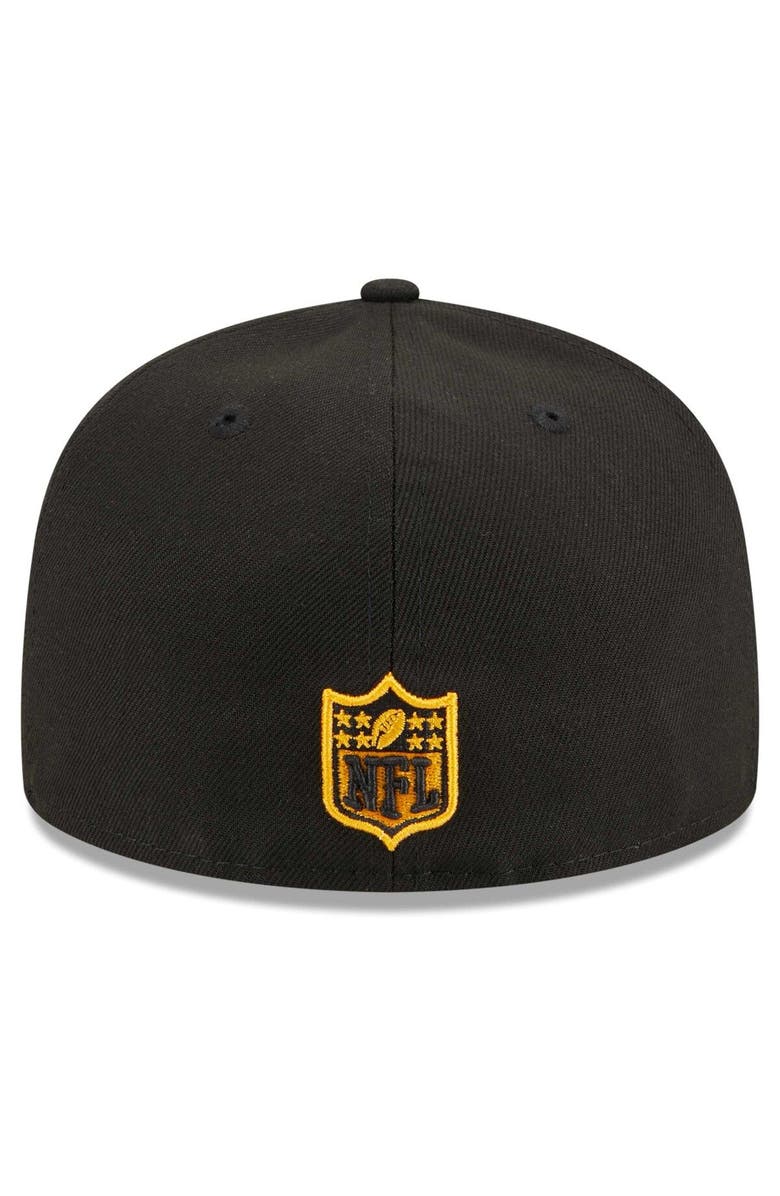 New Era Men's New Era Black Pittsburgh Steelers Main Patch 59FIFTY Fitted Hat, Alternate, color, Black