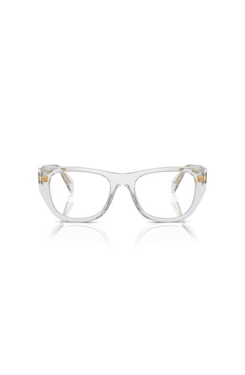 Prada 52mm Irregular Optical Glasses In Gray