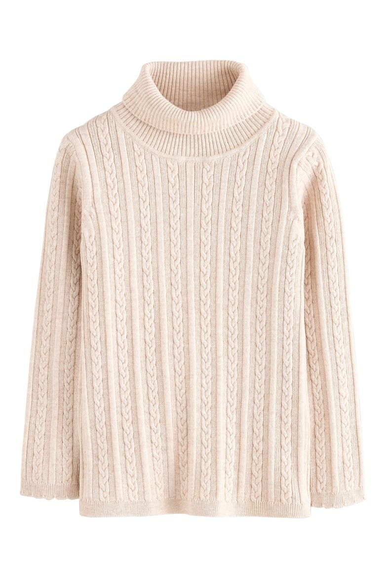 Kids' Cable Turtleneck Sweater, Main, color, NEUTRAL