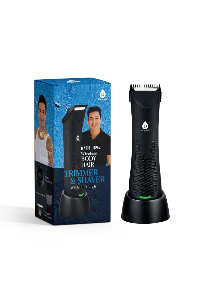PURSONIC Mario Lopez Wireless Body Hair Trimmer & Shaver, Main, color, Black