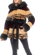 GORSKI Genuine Shearling Parka with Genuine Shearling Hood Trim & Cuffs, Belt