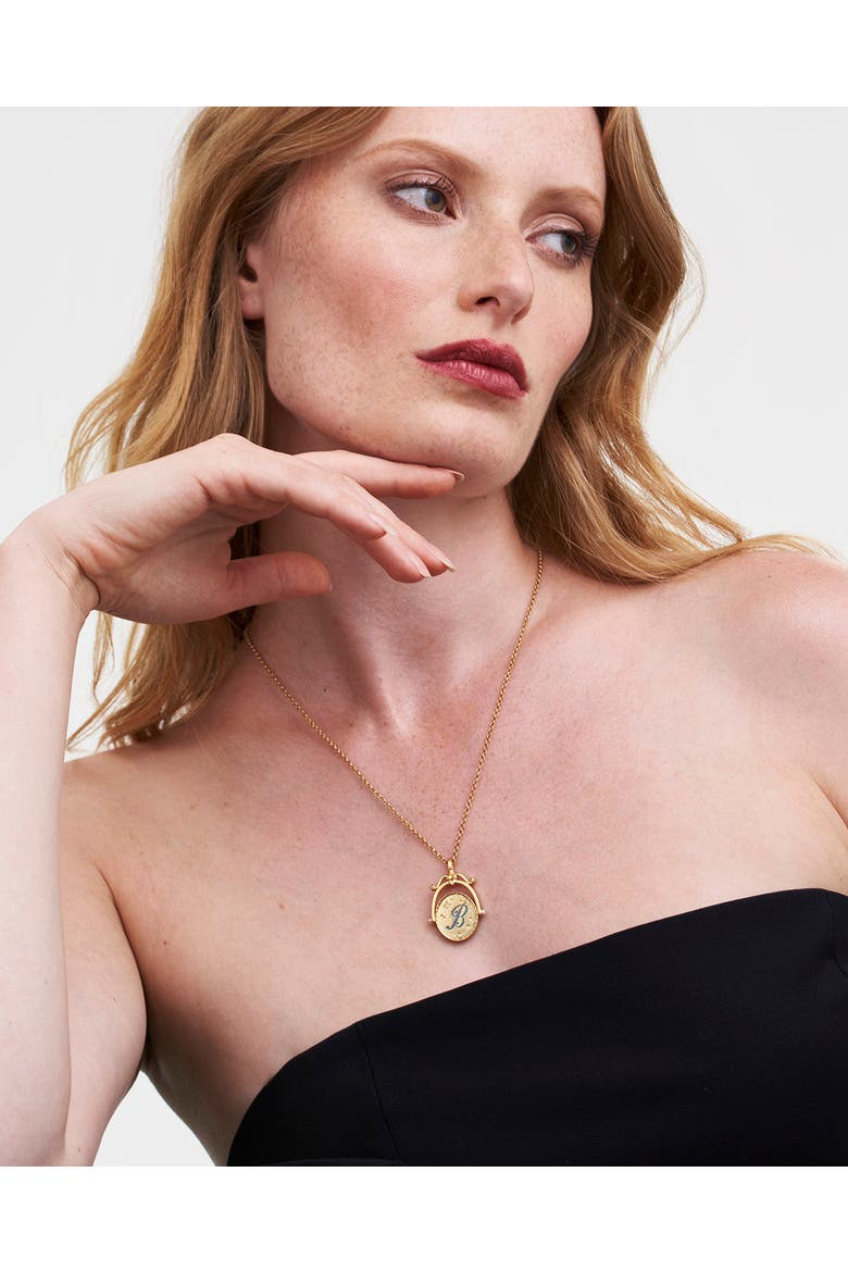 B Initial Bluebell Gold Spinner Chain Necklace, Alternate, color, Gold