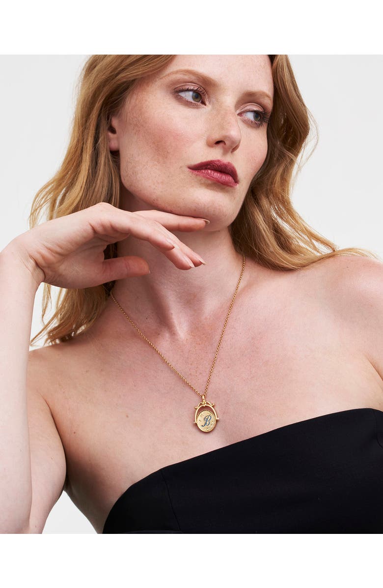 Fable England B Initial Bluebell Gold Spinner Chain Necklace, Alternate, color, Gold