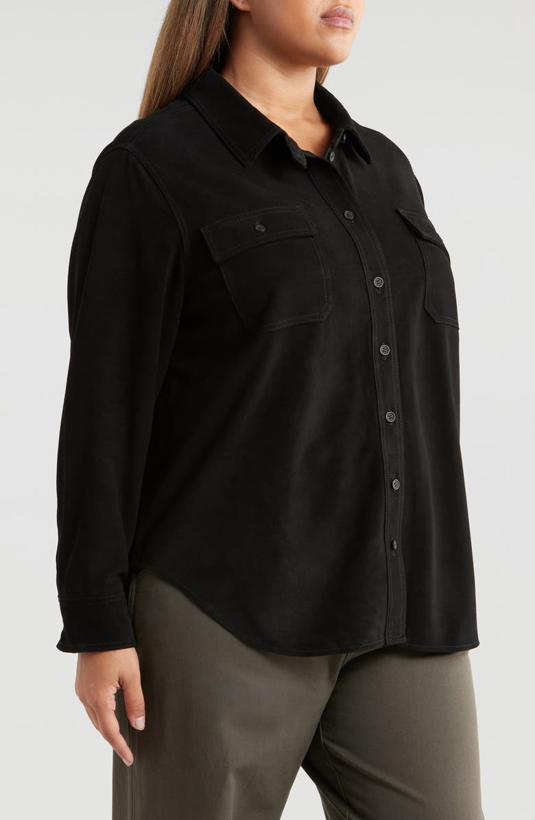 Universal Standard Greenwich Suede Shirt Jacket, Alternate, color, 