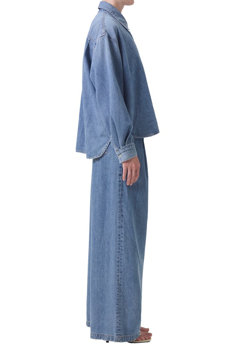 AGOLDE Aiden High-Low Denim Shirt, Alternate, color, 