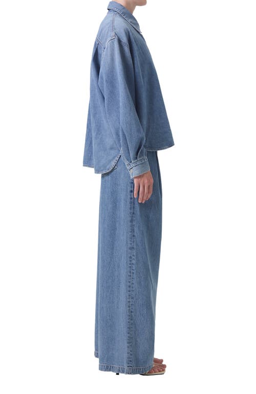 Agolde Aiden High-low Denim Shirt In Shout