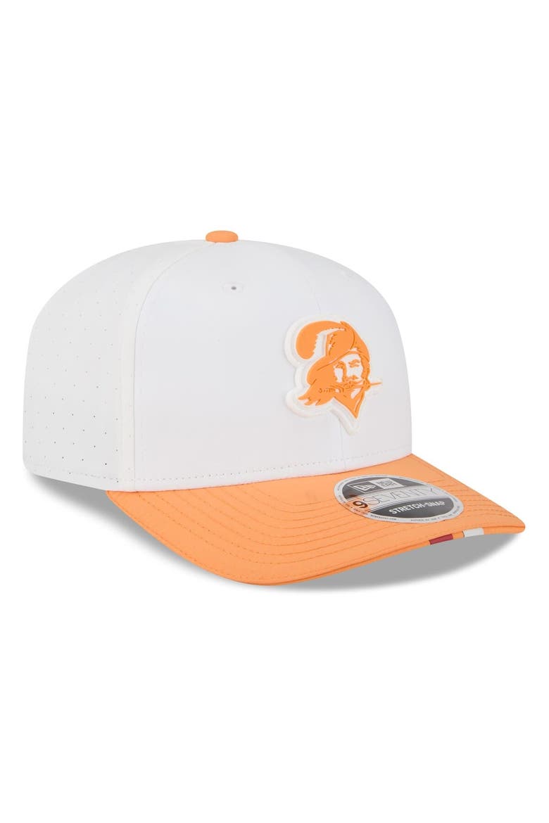 Men's New Era  White/Orange Tampa Bay Buccaneers 2025 NFL Training Camp Throwback Logo 9SEVENTY Adjustable Hat, Alternate, color, White