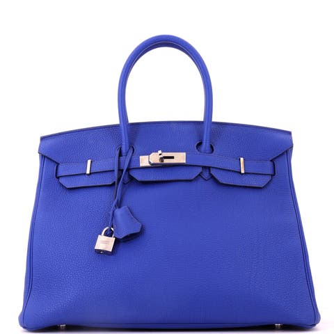 Birkin Handbag Blue Togo with Palladium Hardware 35
