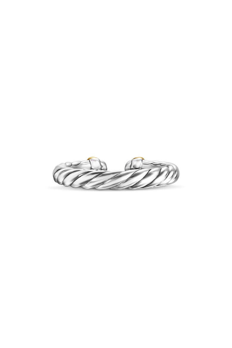 Petite Cable Ring in Sterling Silver with 14K Yellow Gold, Alternate, color, STERLING SILVER/ GOLD