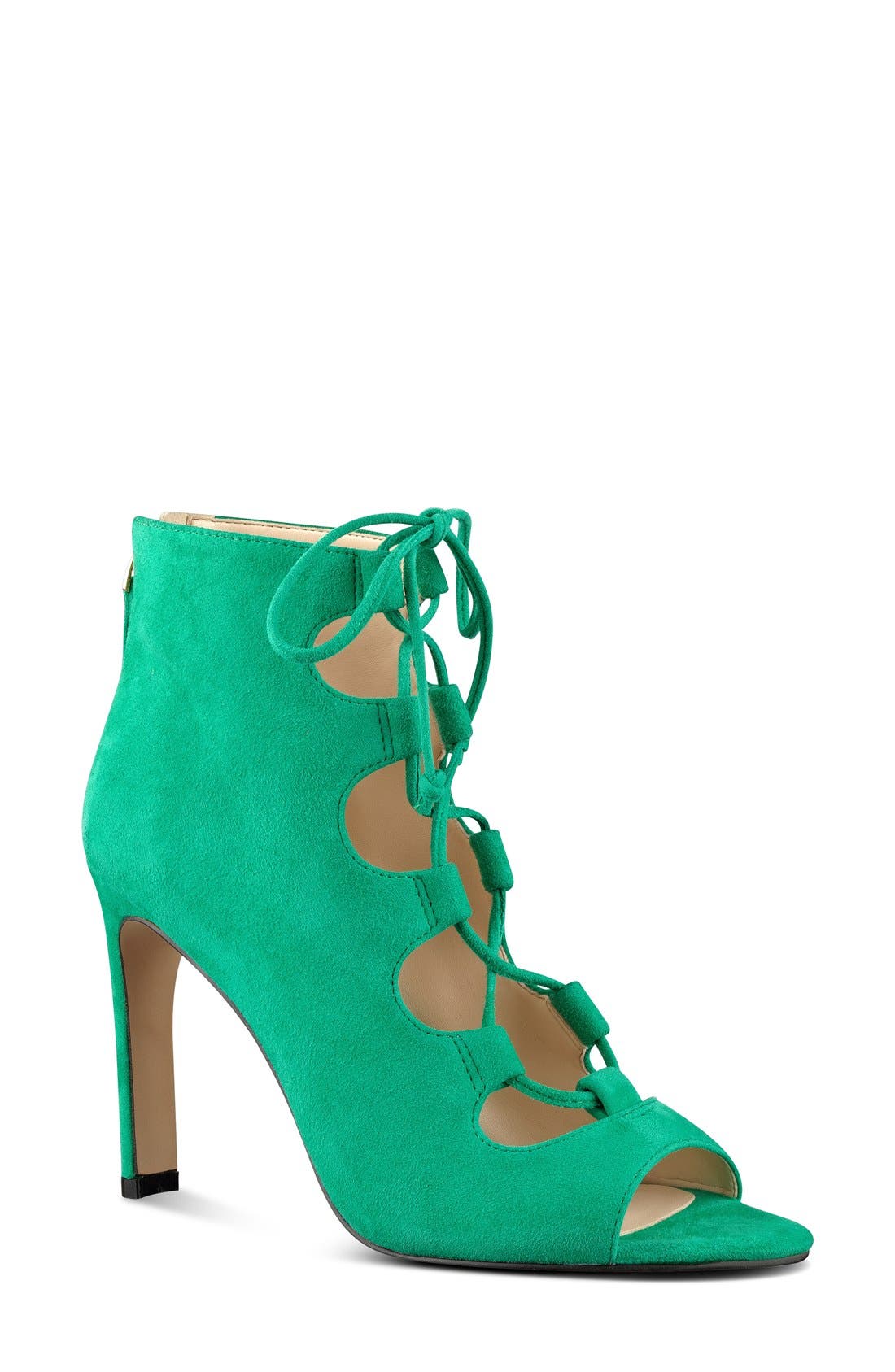 'Unforgettable' Lace-Up Sandal, Main, color, GREEN SUEDE
