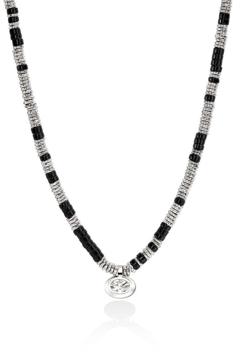 JH Lovestruck™ Heishi Pendant Necklace, Sterling Silver, Hardstones, Lab-Grown Diamond, 3.0TCW, Alternate, color, SILVER