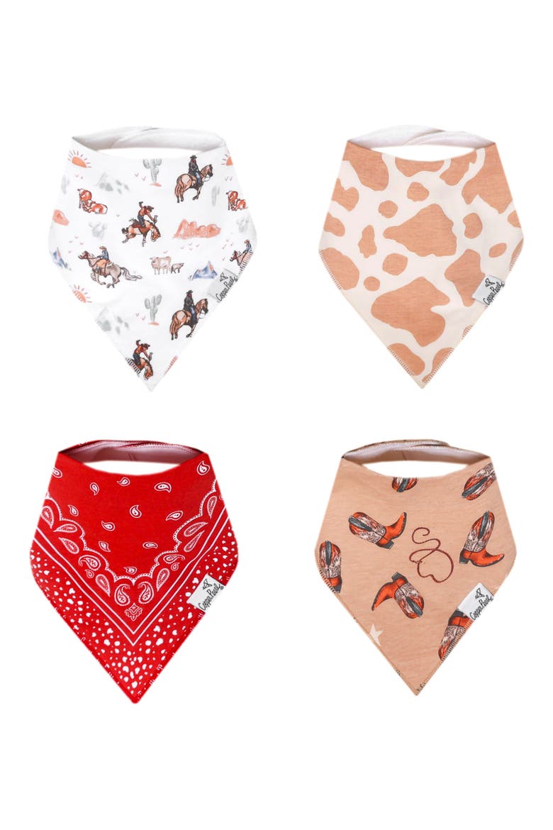 Boone Assorted 4-Pack Bandana Bibs, Alternate, color, BOONE