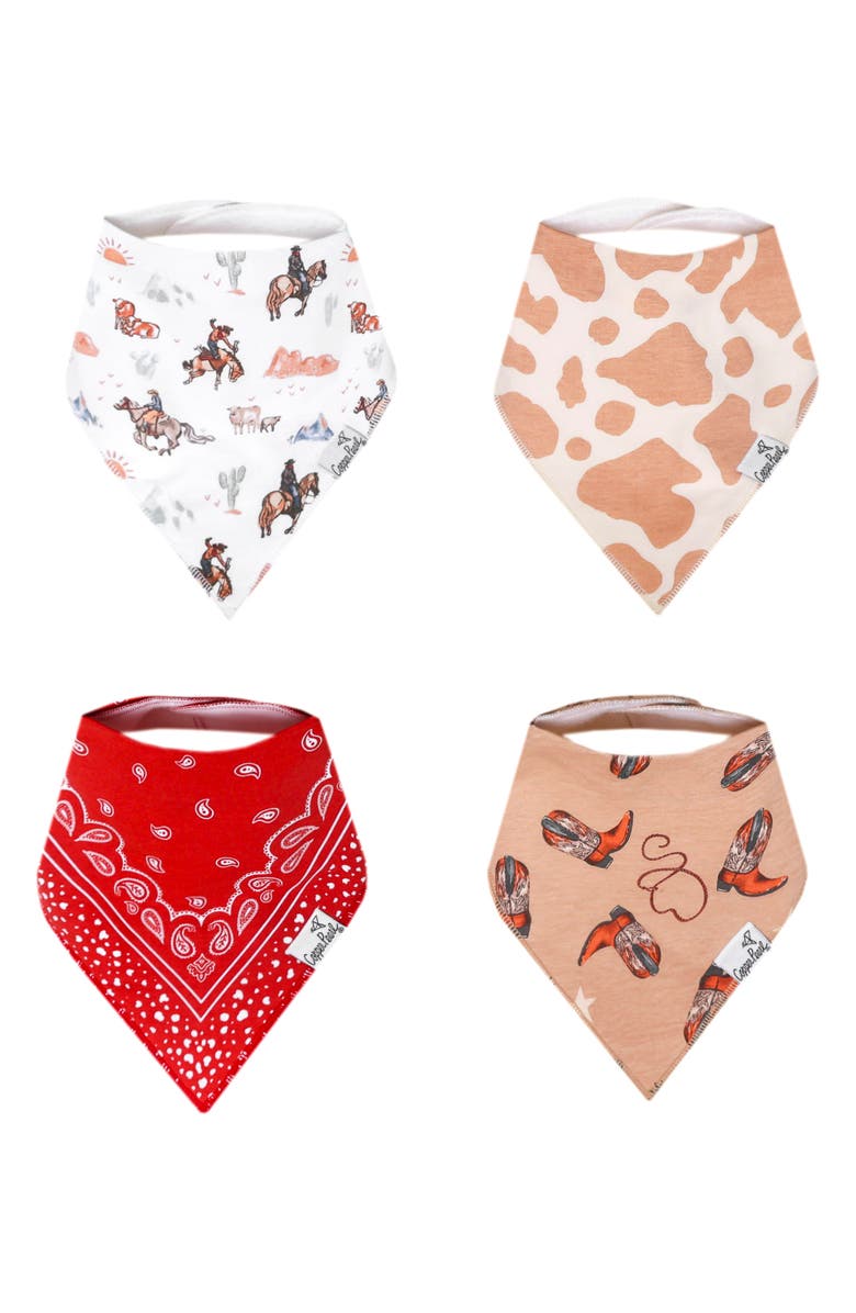 Copper Pearl Boone Assorted 4-Pack Bandana Bibs, Alternate, color, Boone
