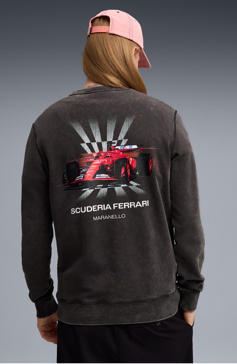 PUMA Ferrari Graphic Sweatshirt, Alternate, color, Puma Black