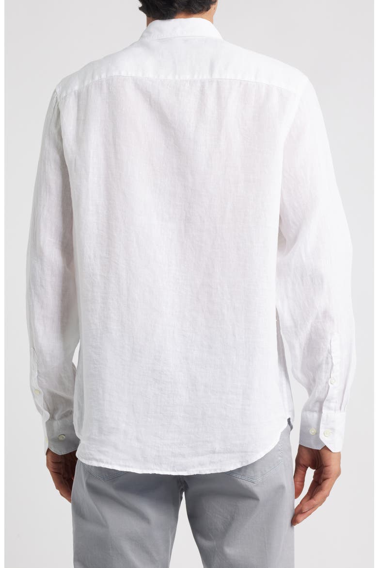 Axel Shaped Fit Linen Button-Up Shirt, Alternate, color, WHITE