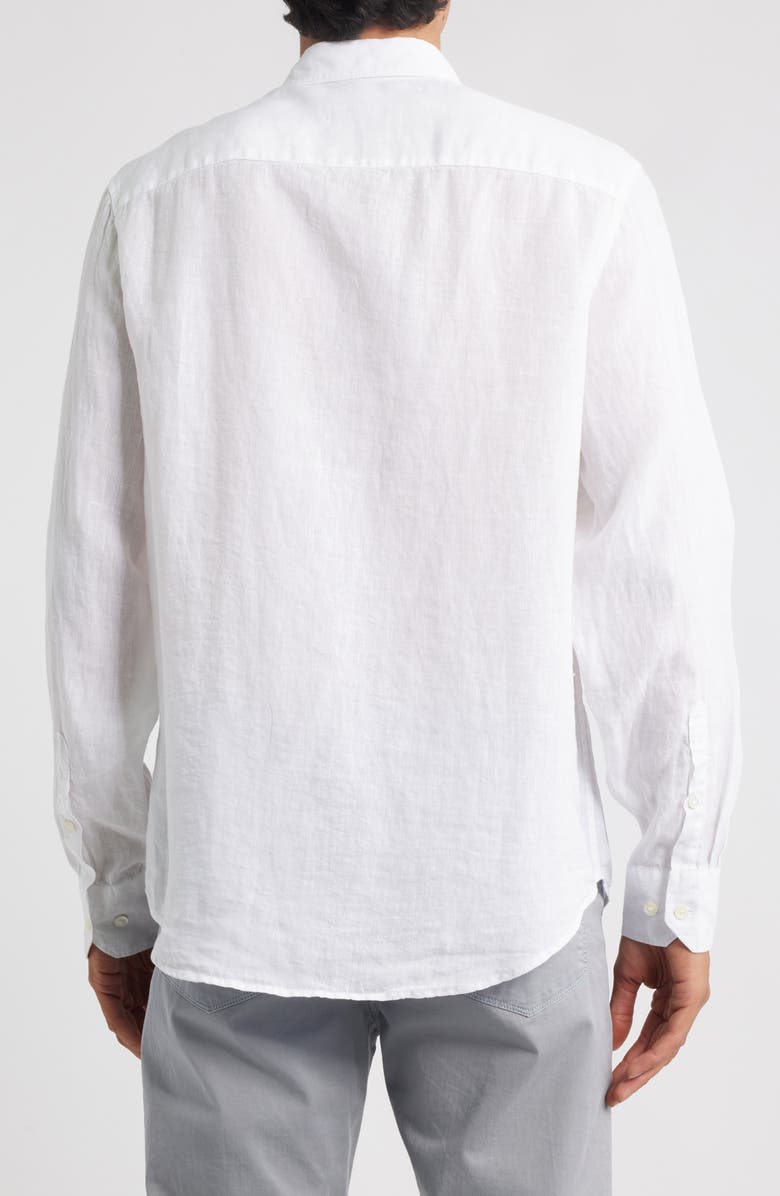 Bugatchi Axel Shaped Fit Linen Button-Up Shirt, Alternate, color, White