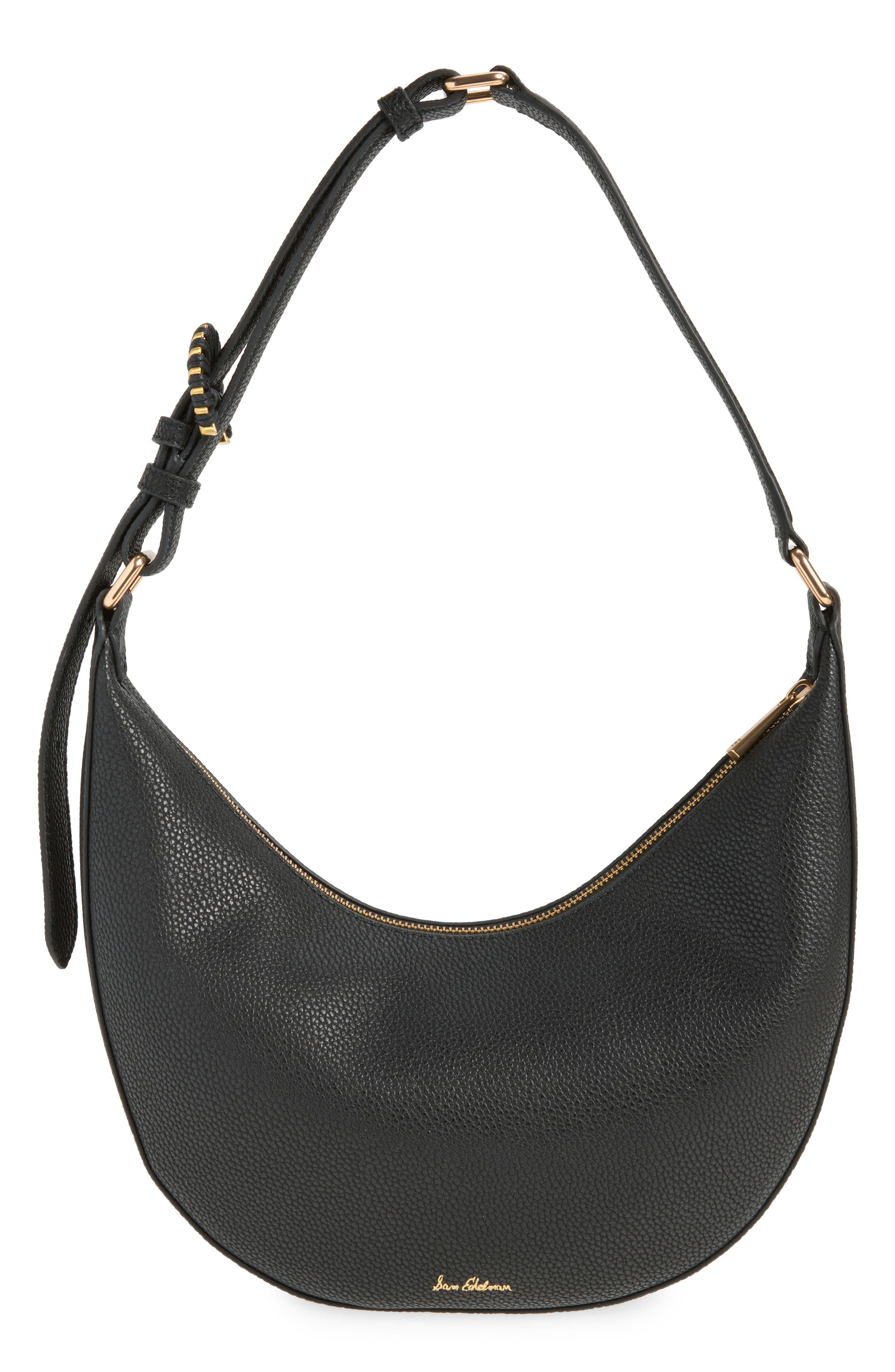 Sam Edelman Lucy Genuine Calf Hair Convertible Buckle Shoulder Bag, Alternate, color, Black